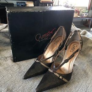 Sexy, Carlos Santana Ladies High Heel Shoes, Size  9 Bronze